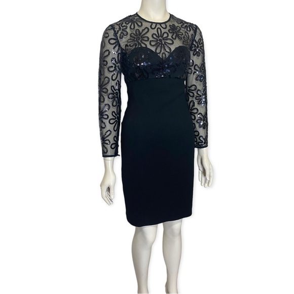 Dresses | Gorgeous Black High Waisted Cocktail Mesh Sequin Flowers Made ...